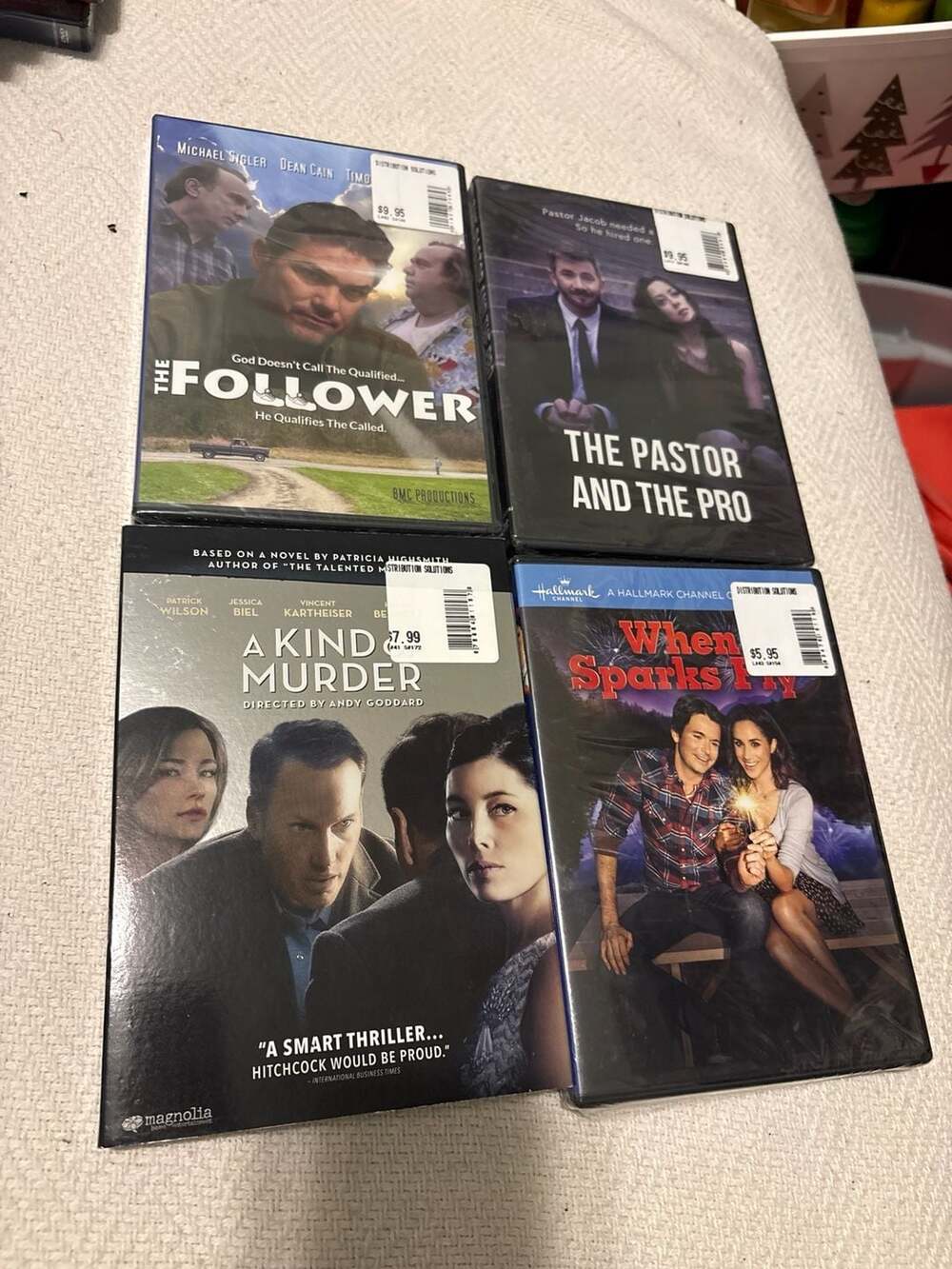 SealedDVDs: When Sparks Fly, A Kind Murder, The Pastor and the Pro, The Follower